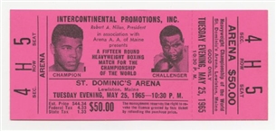 Lot of Three (3) Tickets for Ali-Liston Rematch, May 25, 1965; The “Phantom Punch” Fight